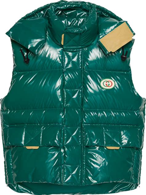 gucci green puffer vest|farfetch gucci puffer vest.